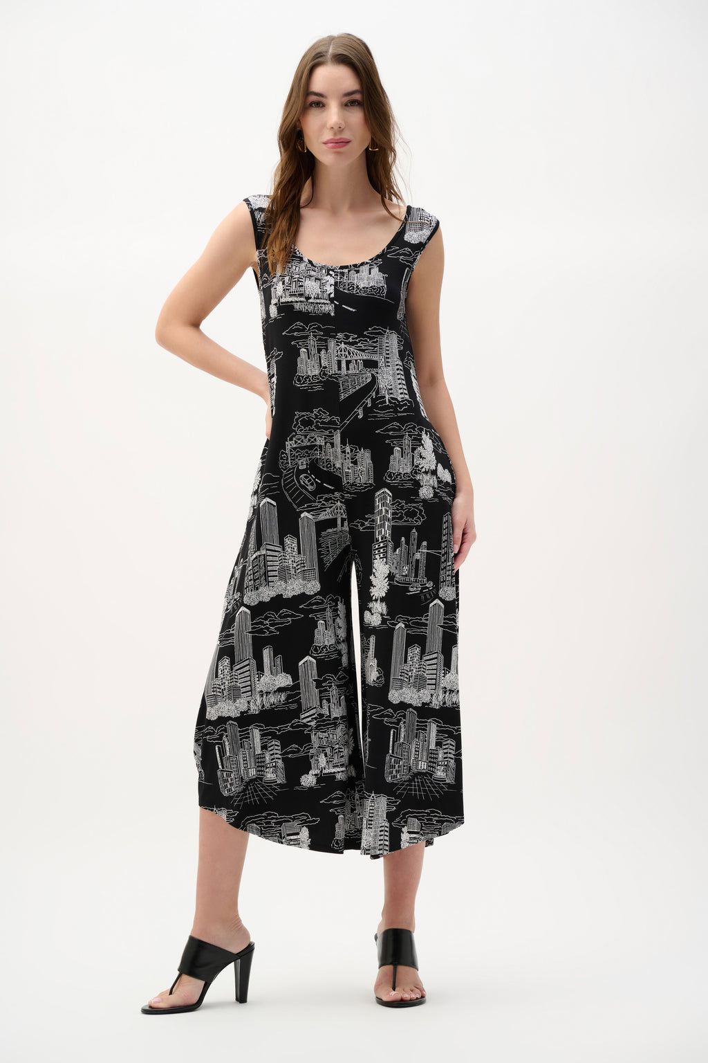 Joseph Ribkoff Silky Knit Conversational Print Culotte Jumpsuit
262243