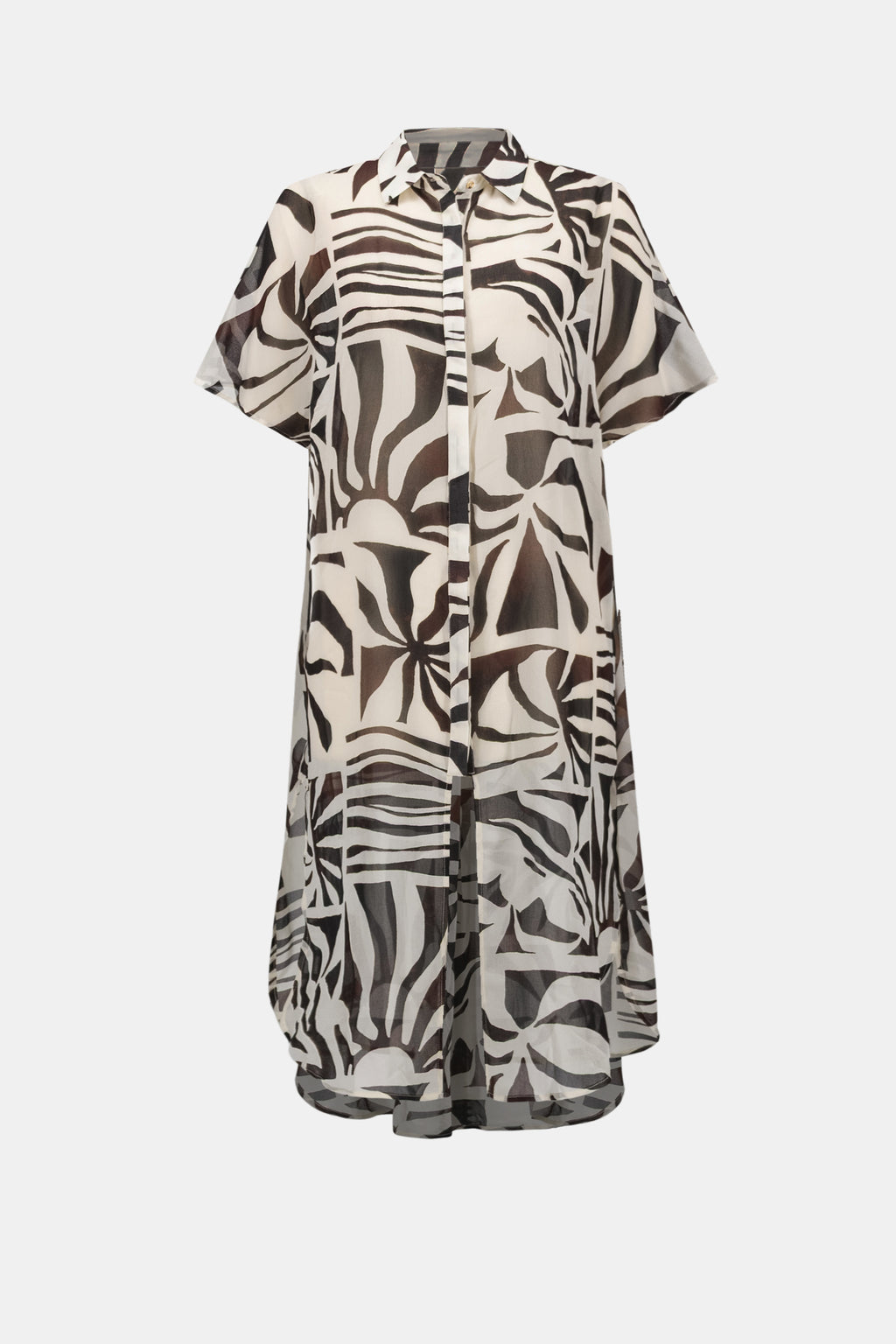 Joseph Ribkoff Chiffon Tropical Print Straight Blouse 262949