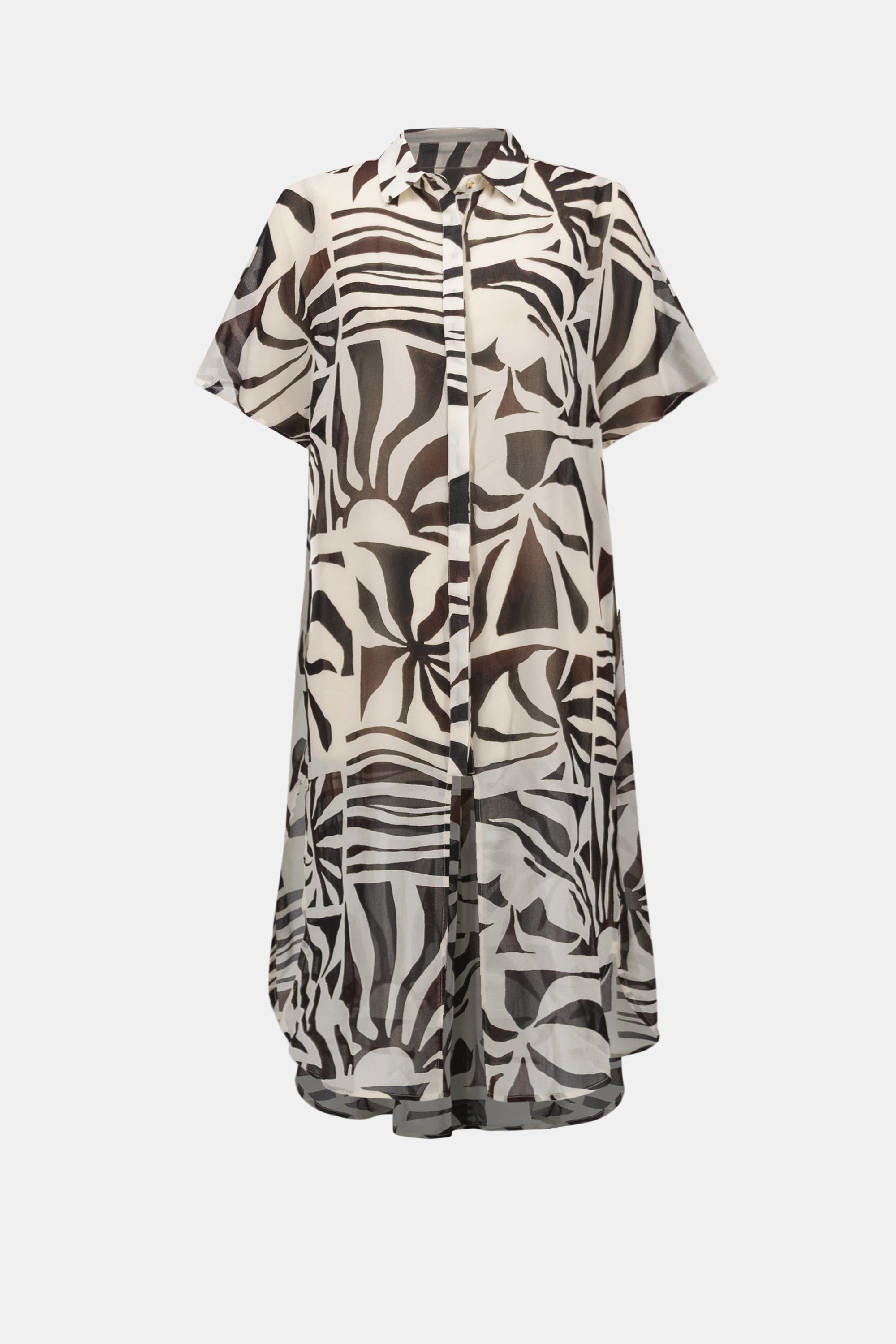Joseph Ribkoff Chiffon Tropical Print Straight Blouse 262949