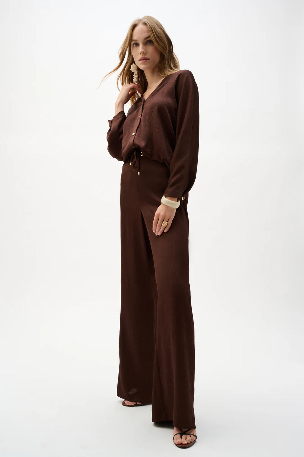 Joseph Ribkoff Wide Leg Pull-On Pants With Drawstring Style 262152