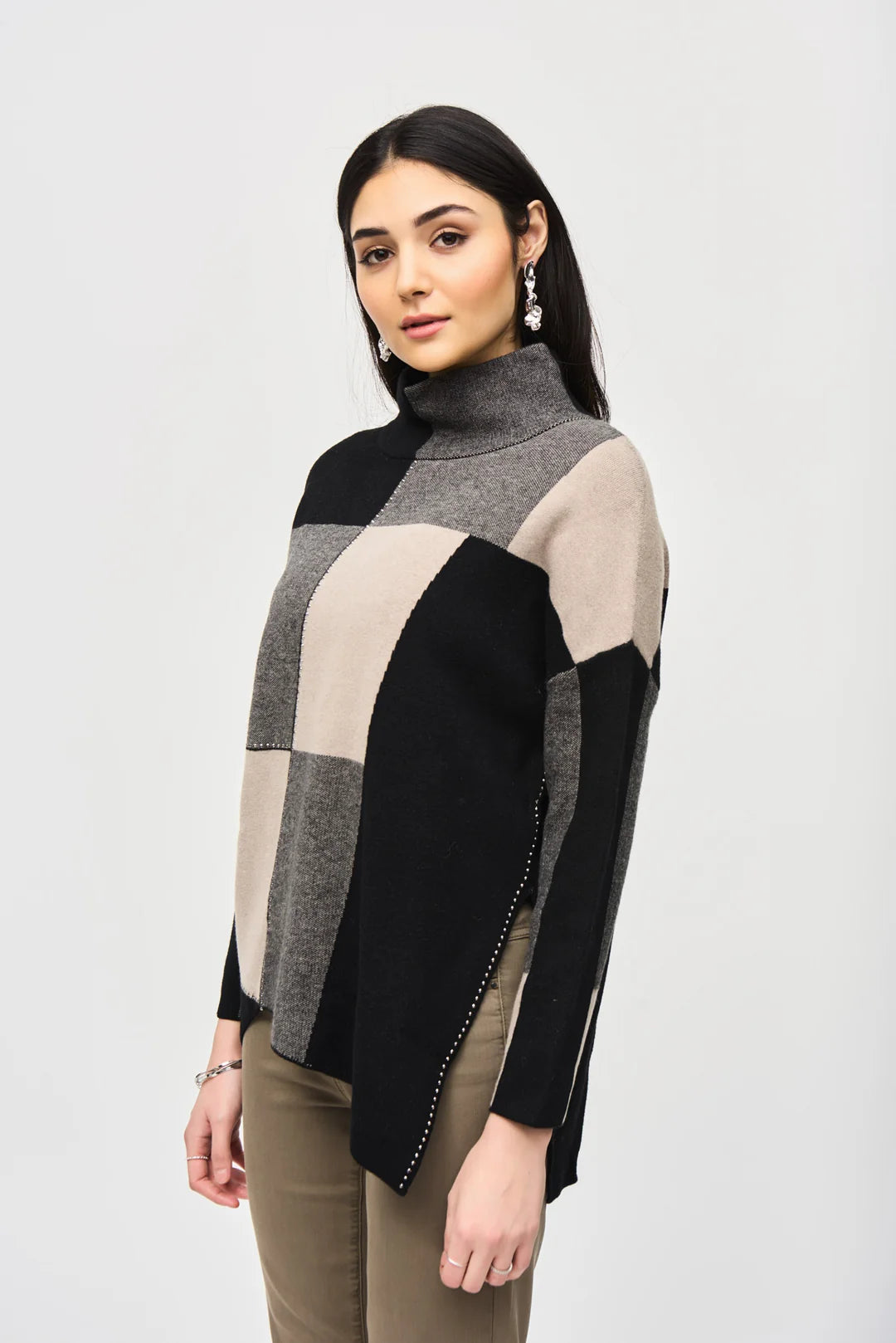 Joseph Ribkoff Taupe / Black Sweater 243944