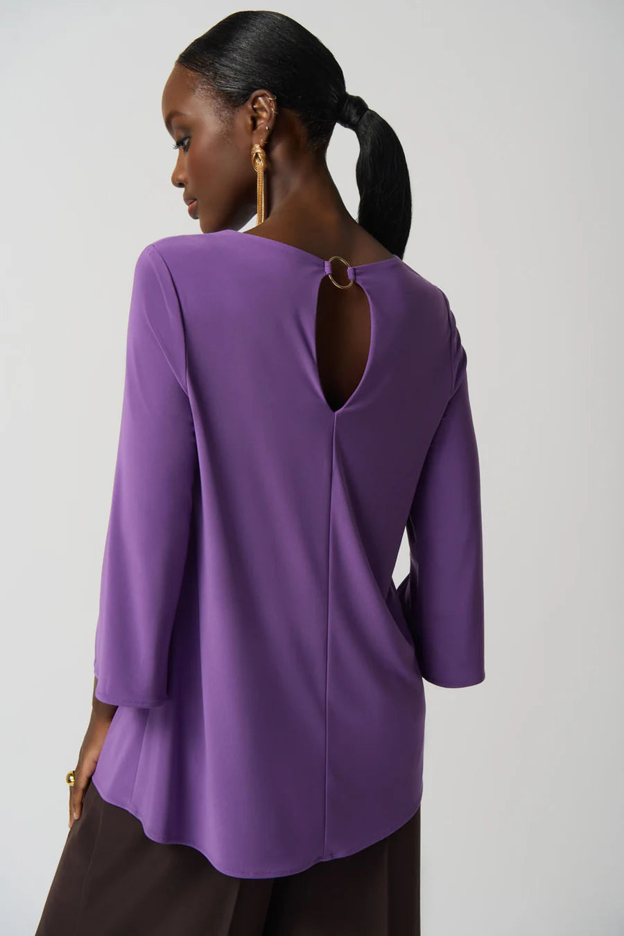 Joseph Ribkoff Top With Gold Ring Detail 233253