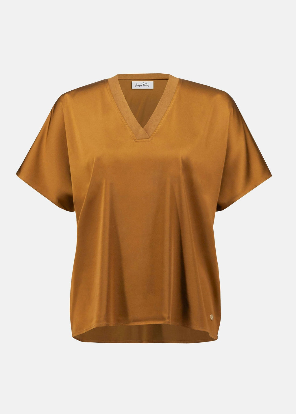 Joseph Ribkoff Satin Boxy Top with Rib Trim 253921