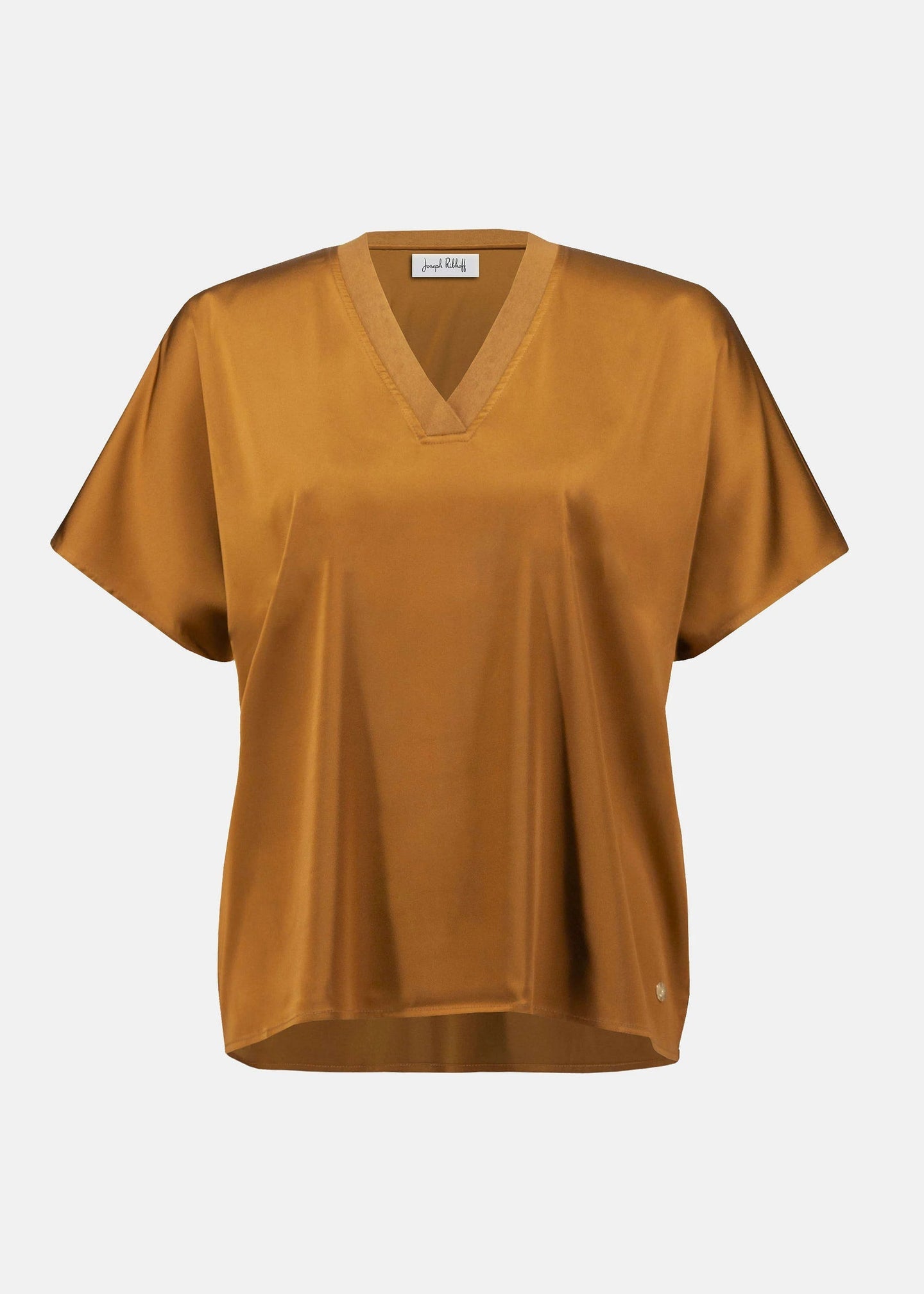 Joseph Ribkoff Satin Boxy Top with Rib Trim 253921