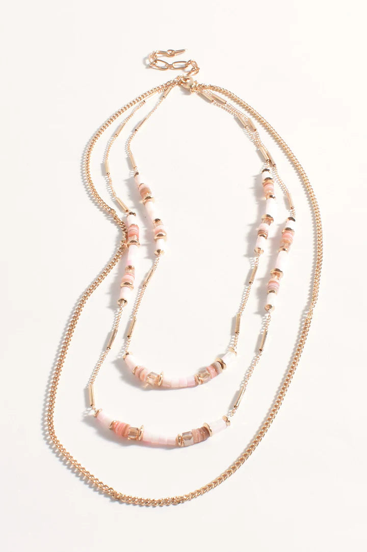 Adorne Stone Glass Mix Layered Necklace AND2621