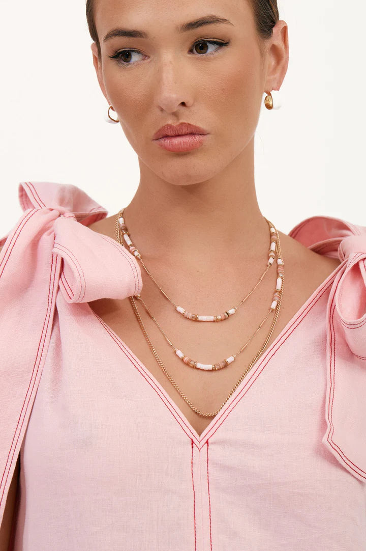 Adorne Stone Glass Mix Layered Necklace AND2621