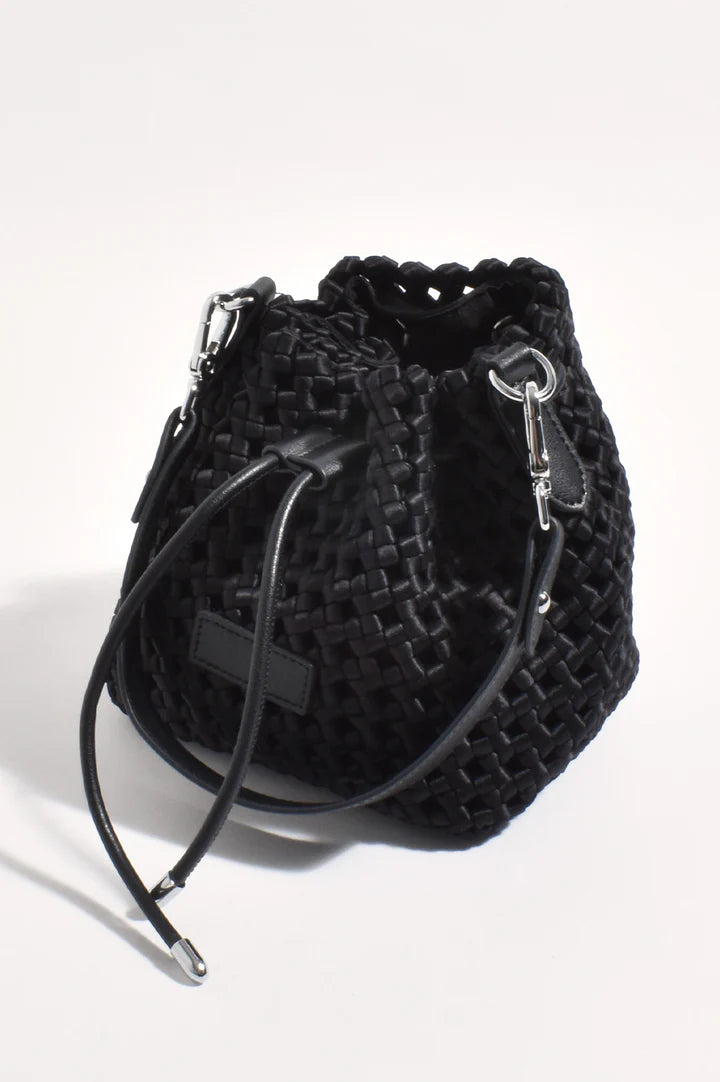 Adorne Nellie Satin Weave Bucket Bag AXD1880