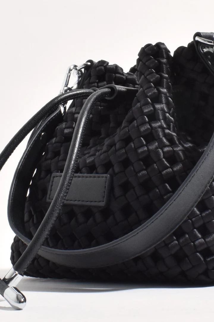 Adorne Nellie Satin Weave Bucket Bag AXD1880