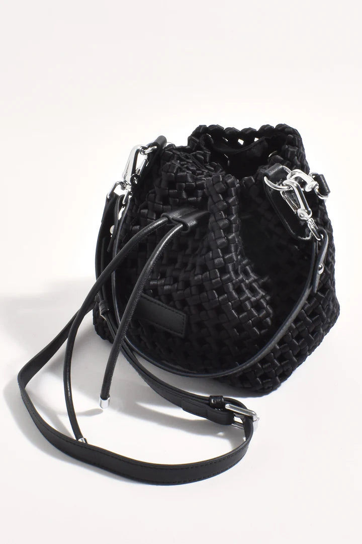 Adorne Nellie Satin Weave Bucket Bag AXD1880