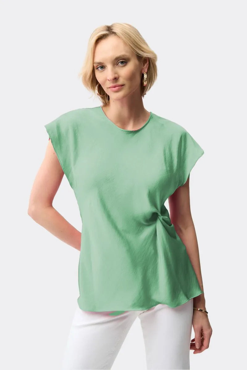 Joseph Ribkoff Recycled Satin Fitted Top With Front Twist Detail 261149