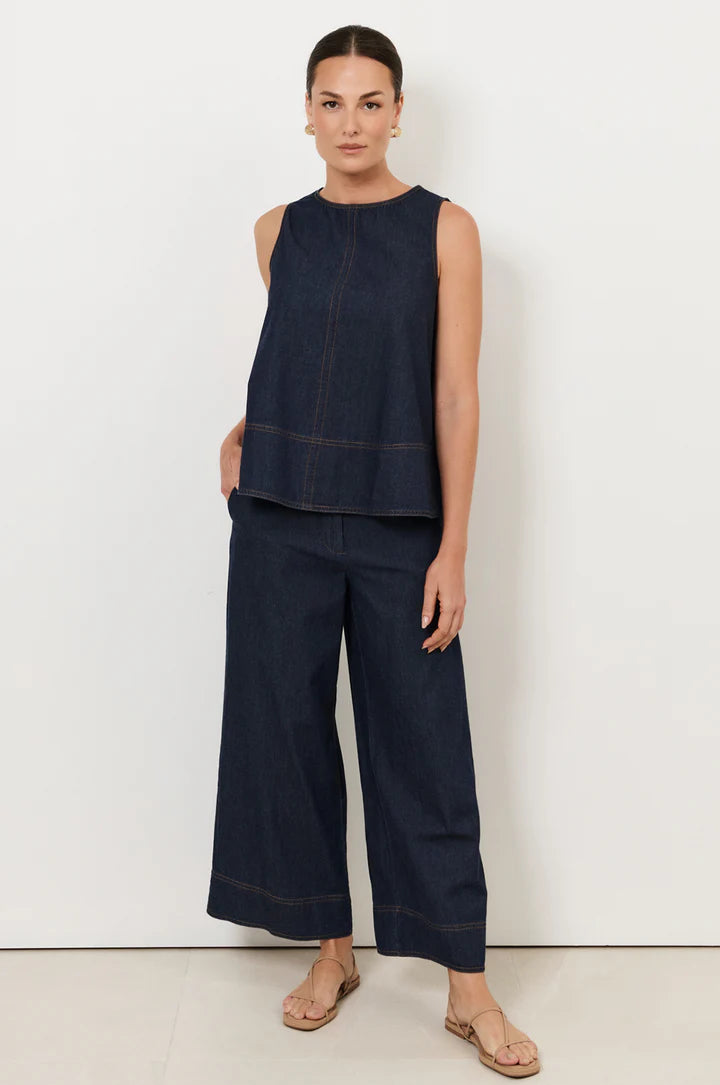 Adorne Dillon A Line Denim Top AJD2176