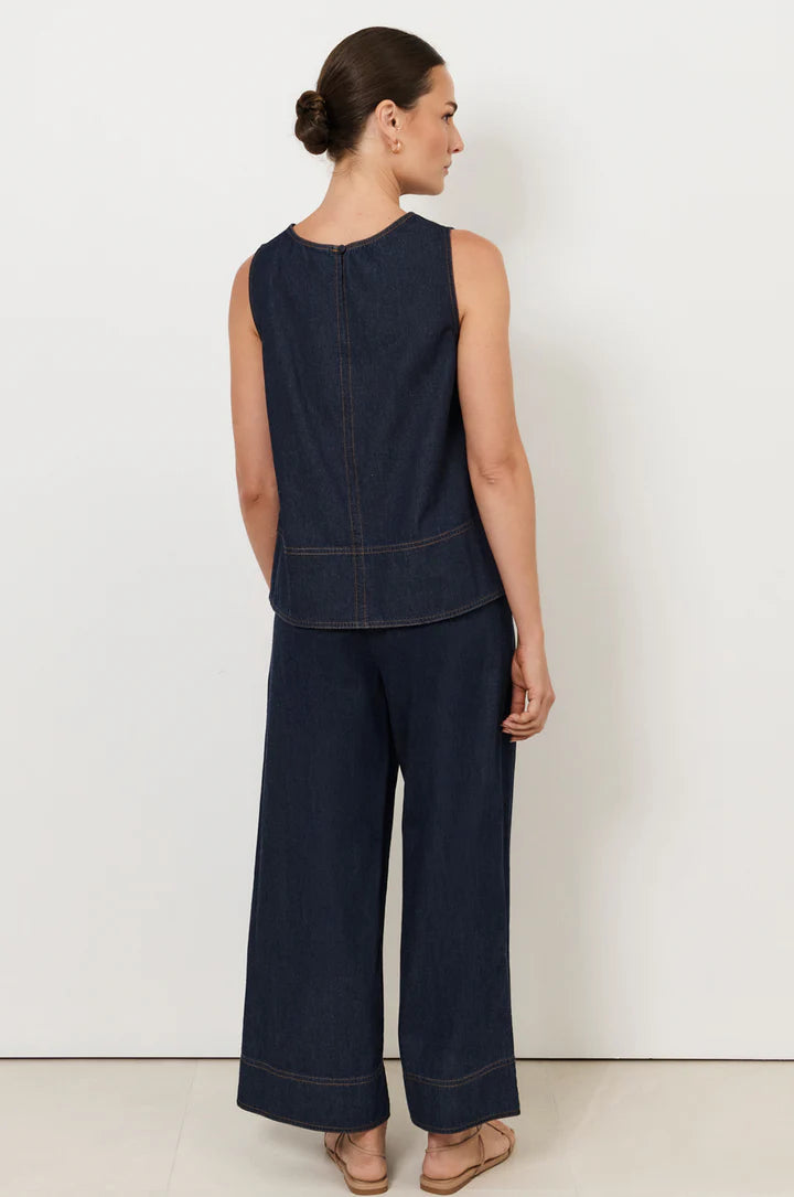 Adorne Dillon A Line Denim Top AJD2176