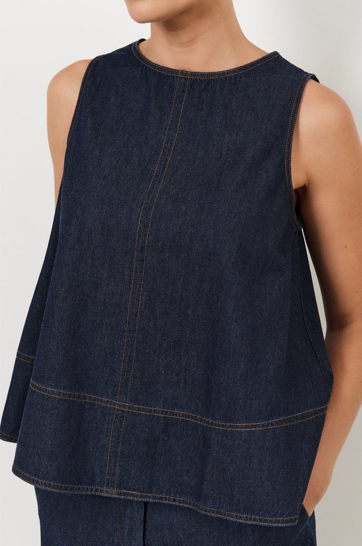 Adorne Dillon A Line Denim Top AJD2176