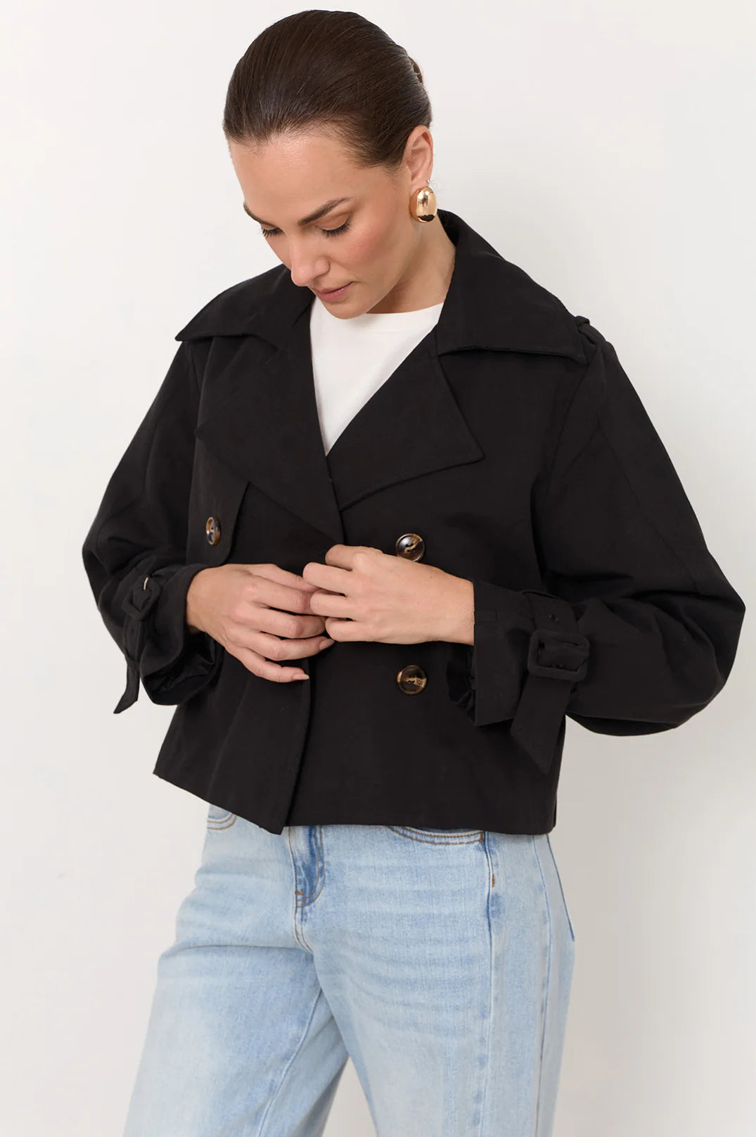 Adorne Nessa Cropped Trench AJD2365