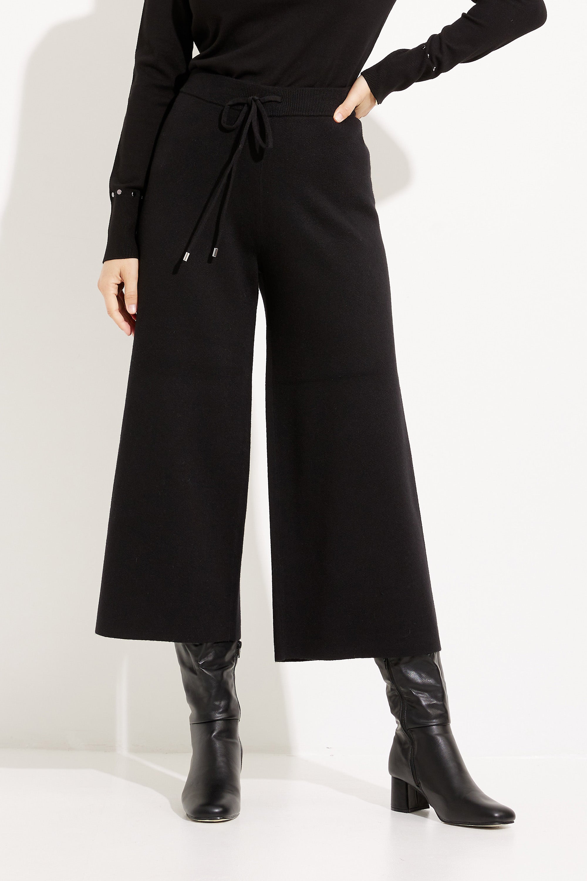 Joseph Ribkoff Cropped Drawstring Wide-leg Trousers 233908