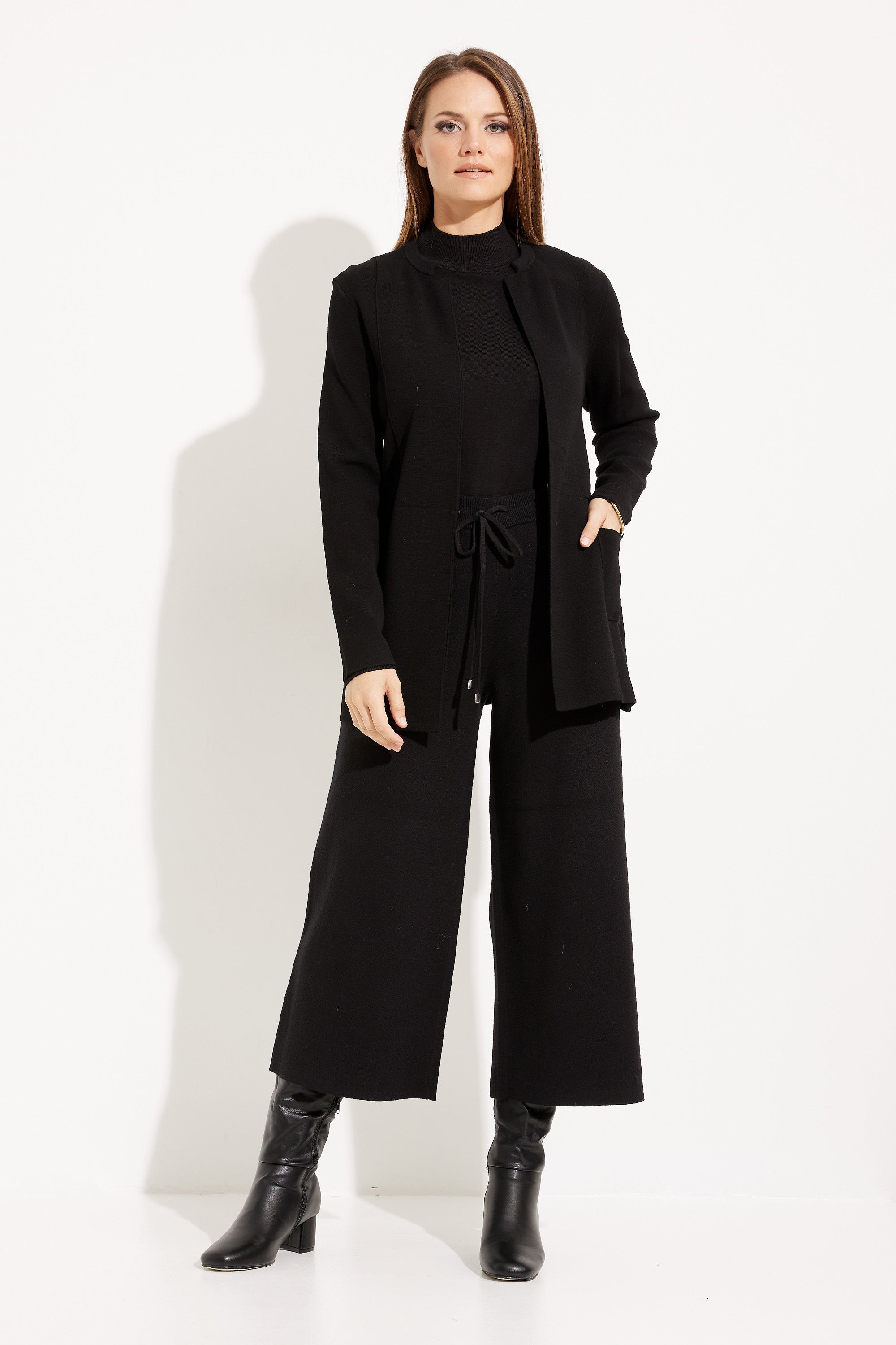 Joseph Ribkoff Cropped Drawstring Wide-leg Trousers 233908