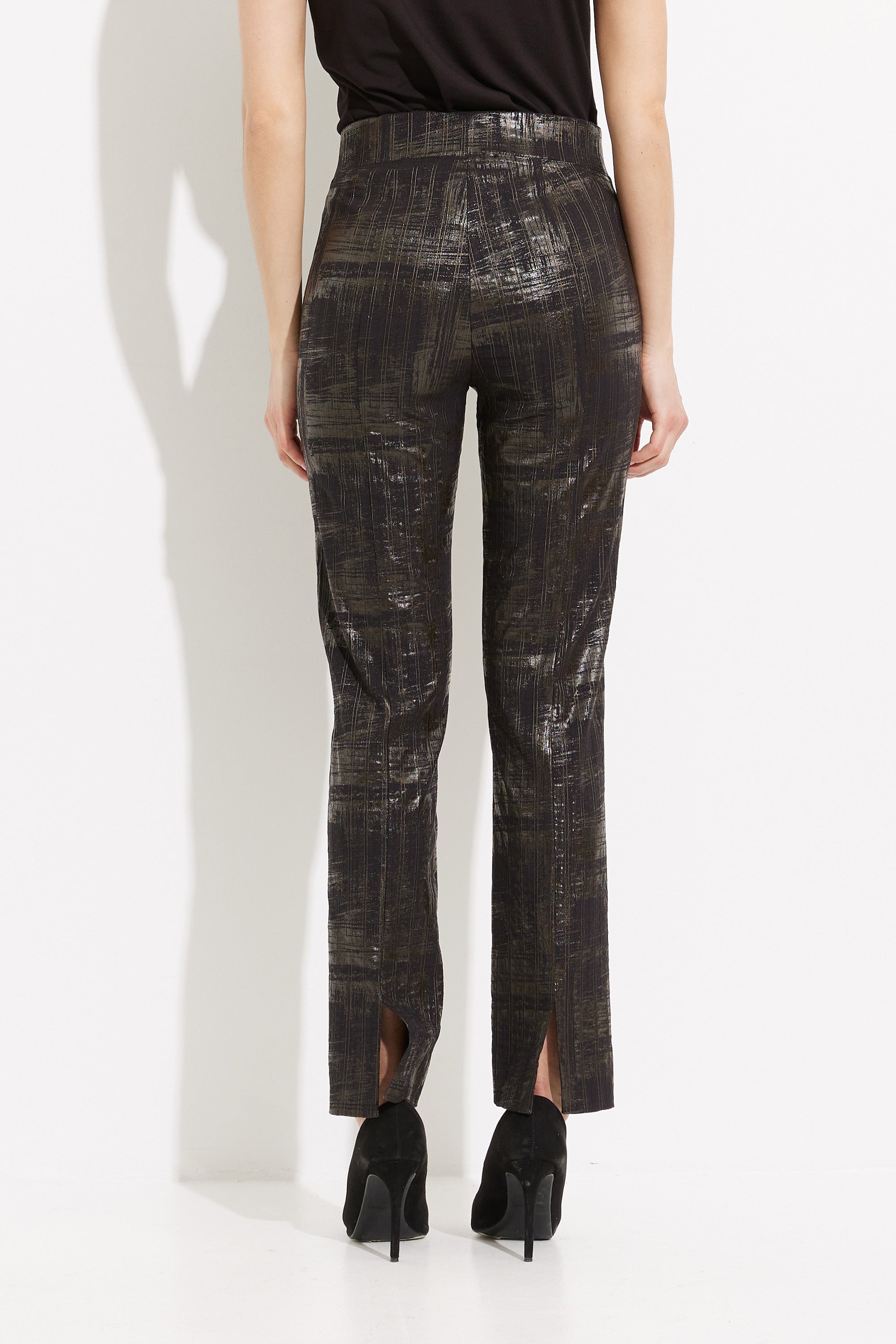 Joseph Ribkoff Metallic Abstract High-waisted Trousers 233276