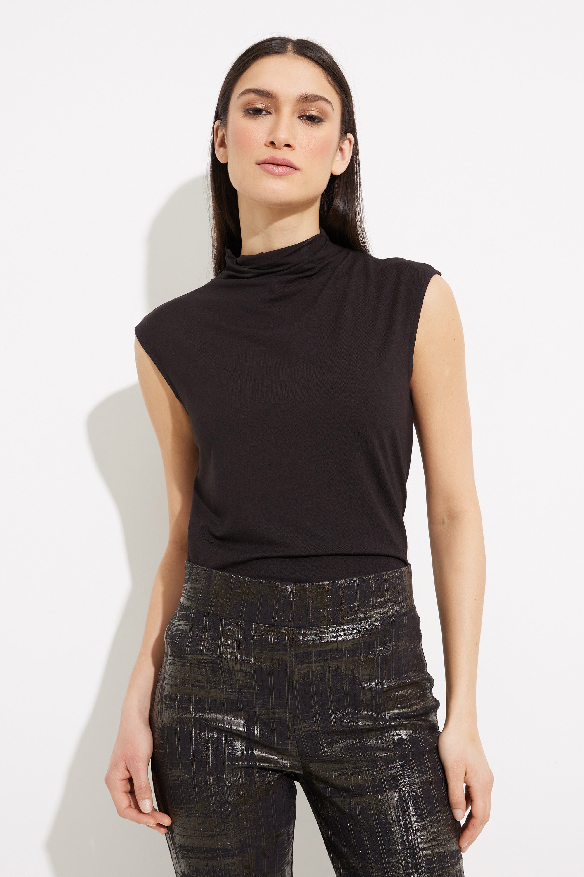 Joseph Ribkoff Metallic Abstract High-waisted Trousers 233276