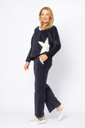 Hot Ice Collection V-Neck Trim Foil Star Top LST26-256