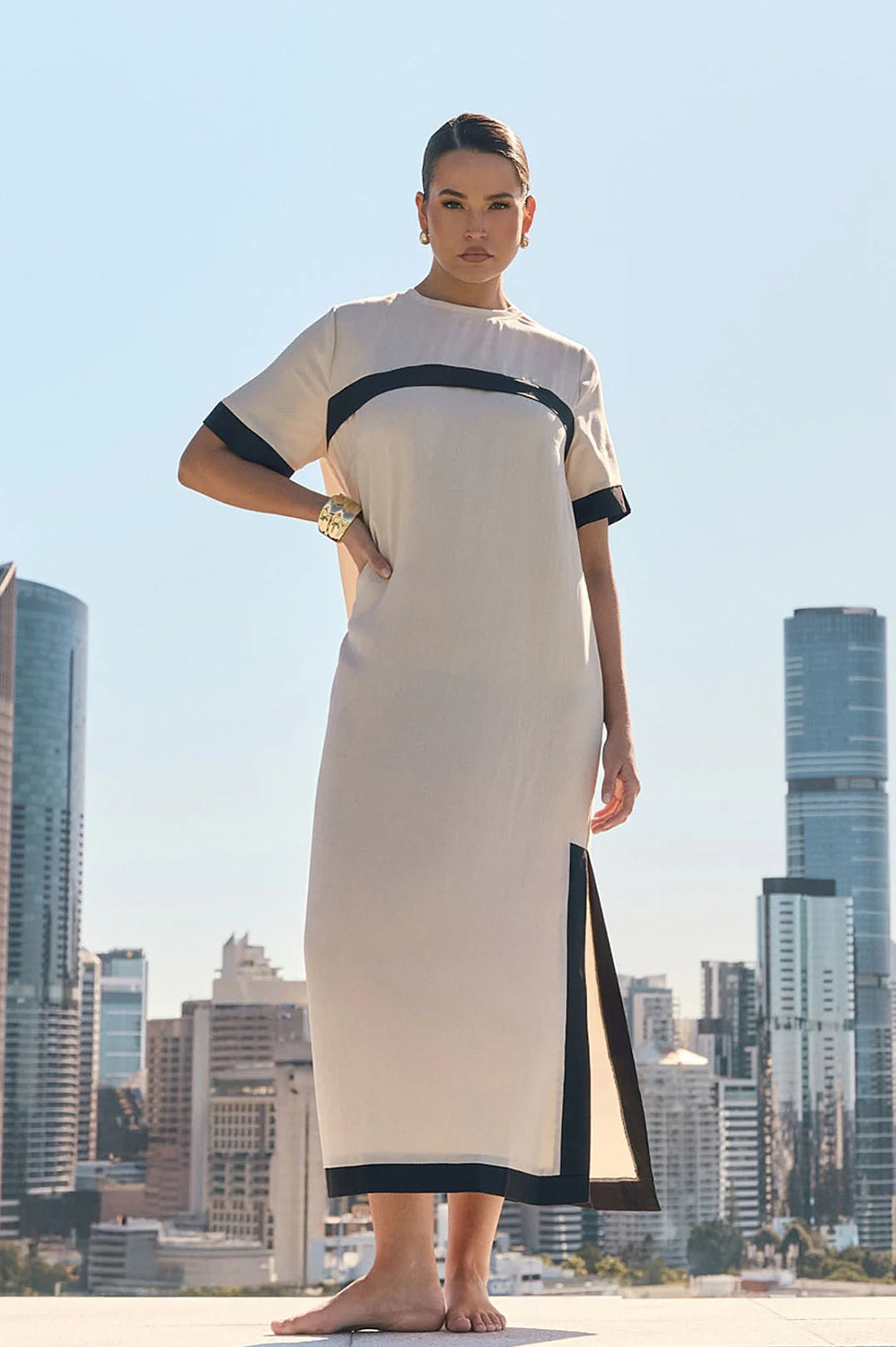 Adorne Freddy Sienna Short Sleeve Maxi Dress AJD2069