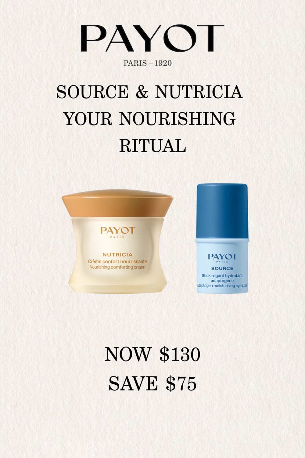 SOURCE & NUTRICIA Bundle - SOURCE Adaptogen Eye Stick 4.5G + NUTRICIA Nourishing Comforting Cream 50ml