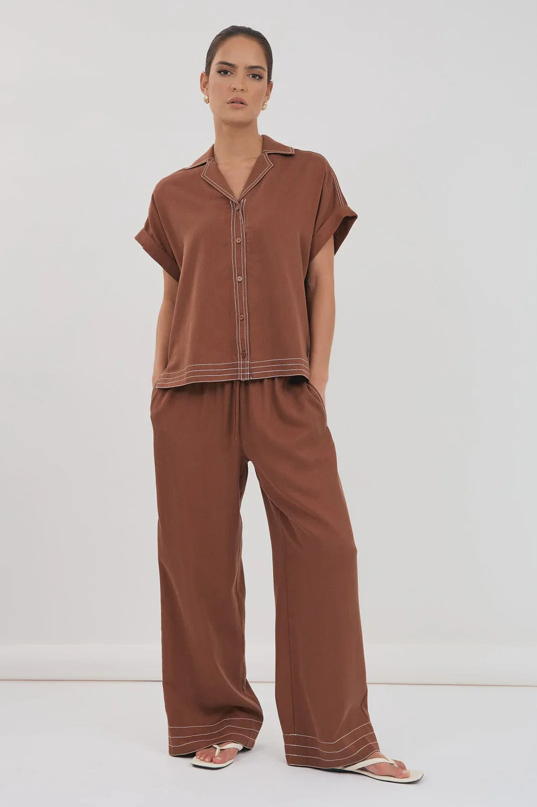 Adorne Lana Contrast Stitch Pant AJD1847