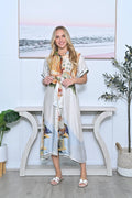 AE Luxe Scenic Landscape Print Shirt Dress with Tie AE220-1