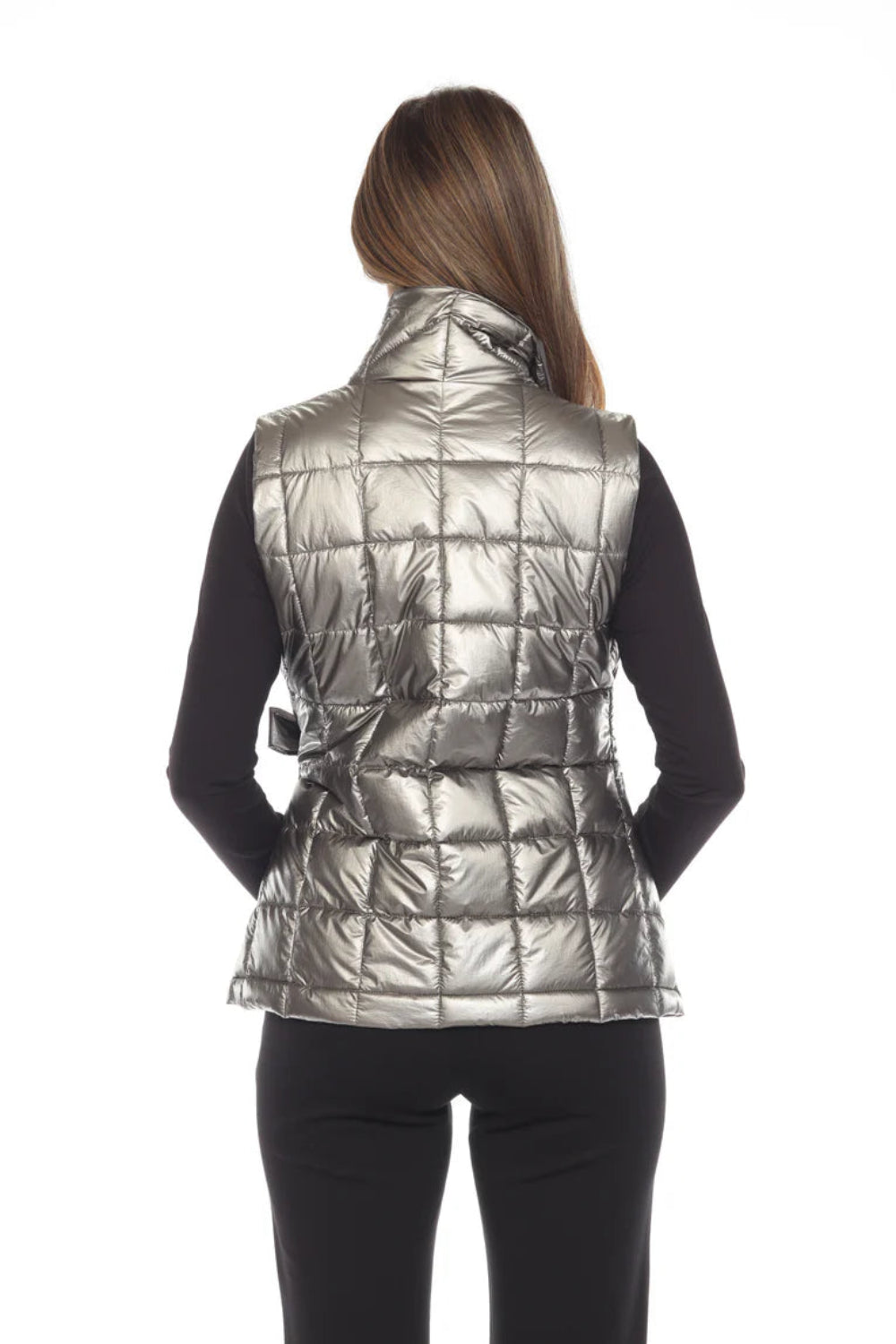 Joseph Ribkoff Pewter Quilted Puffer Vest 244908