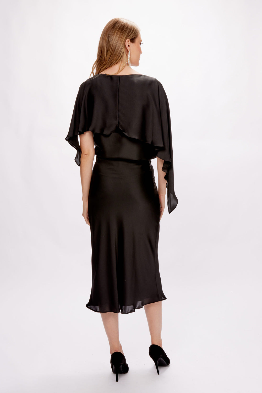 Joseph Ribkoff Satin Flared Skirt With Chiffon Lining 234109